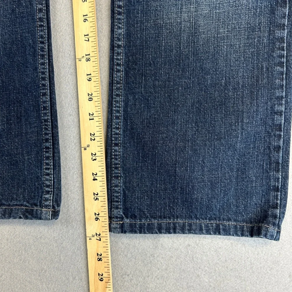 Levi's 514 Straight Leg Mens 36x30 Blue Denim Jeans Distressed Dark Wash Cotton